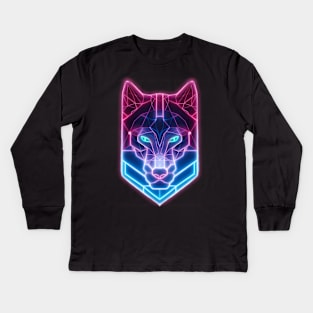 Neon wolf Kids Long Sleeve T-Shirt